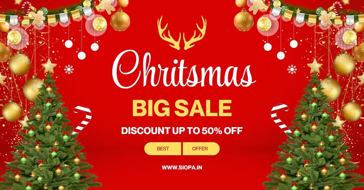 Red White Gold Decorative Christmas Big Sale Facebook Ad