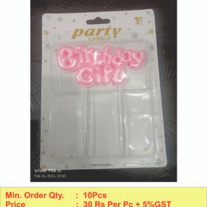 Birthday Girl Pink Candle