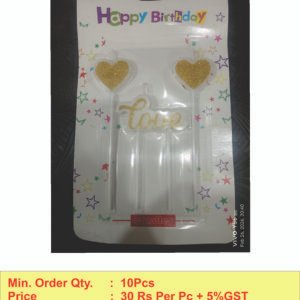 Love Heart Gold Candle