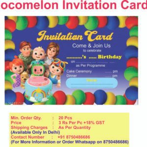Cocomelon Invitation Card
