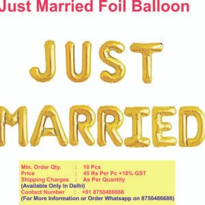 Just Married Foil Letter Balloon