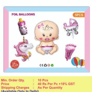 Welcome Baby Girl Theme 5pc foil