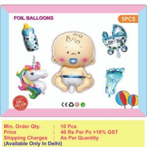 Welcome Baby Boy Theme 5pc foil